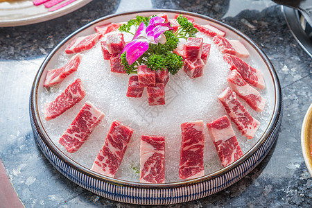 雪花牛排牛肉粒背景图片