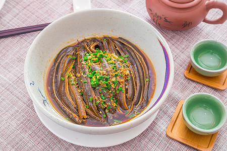 响油鳝丝烹饪炒饼丝高清图片