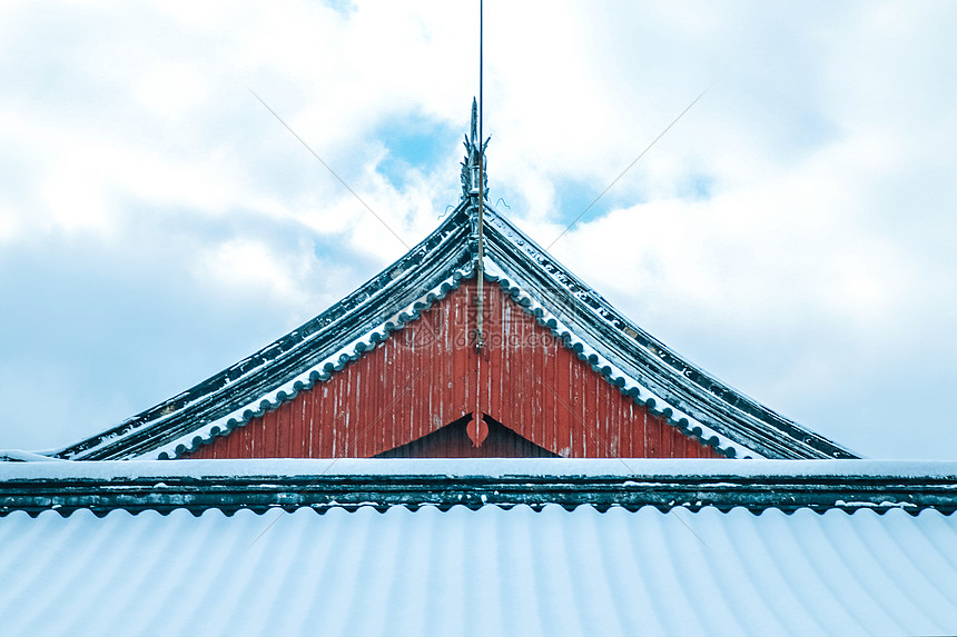 苏州寒山寺雪景一角图片