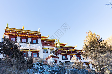 四川甘孜稻城亚丁冲古寺背景