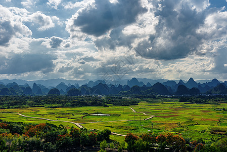 桂林阳朔田园风光背景