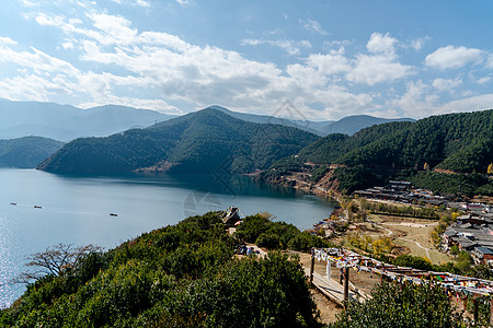 泸沽湖背景图片