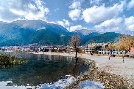 泸沽湖背景图片