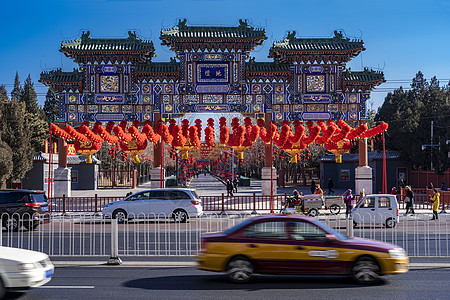 喜庆红灯笼大街背景图片