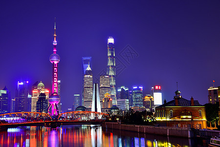 上海东方明珠城市夜景图片