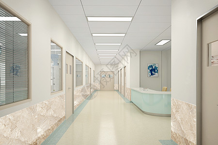 后现代医院走廊效果图图片