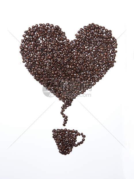 咖啡豆组成咖啡爱情象征图片