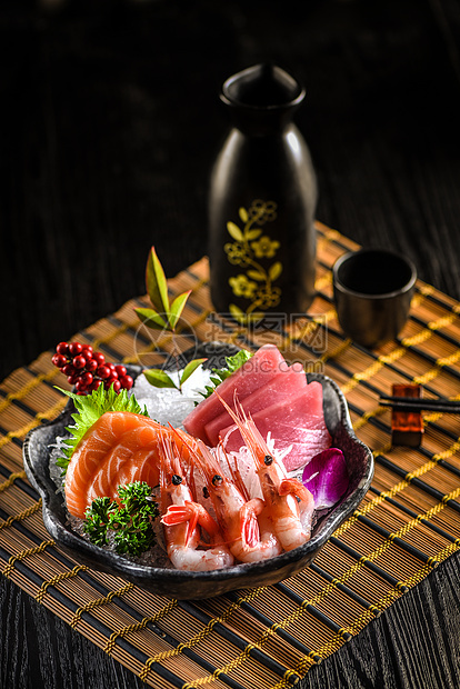 日式料理生鱼片图片