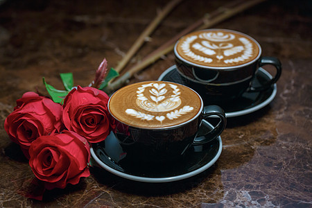 情人节情侣咖啡拉花图片
