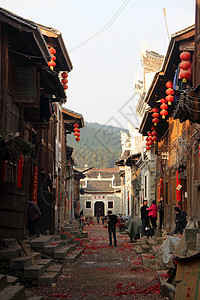 红灯笼背景贵州隆里古城背景