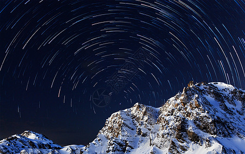 山峰星轨背景图片