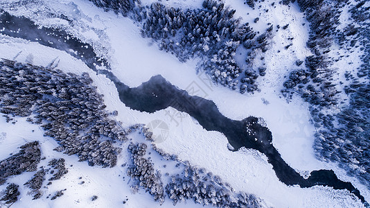 喀纳斯雪景新疆喀纳斯航拍风景背景