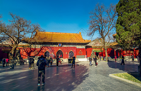 新年雍和宫中的祈福建筑高清图片素材