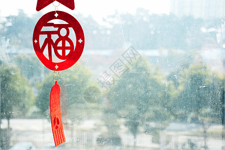 春节新年窗花福字背景图片