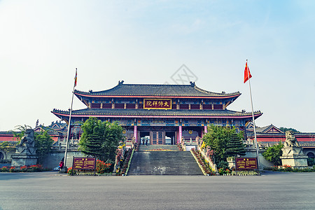 新中式庭院四川乐山大佛寺背景