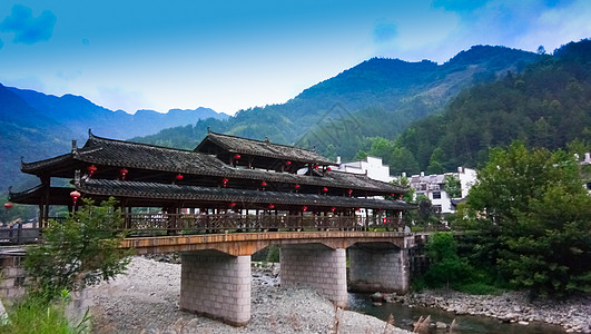 中国少数民族地区传统风雨桥背景