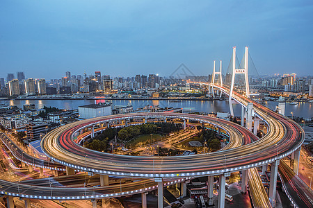 南浦大桥上海夜空高清图片
