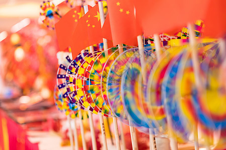 儿童节色彩鲜艳的风车玩具背景图片