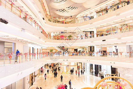 新年商场喜庆美陈环境购物环境高清图片素材