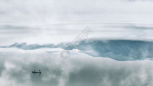 充满意境的中国风山水风光背景图片