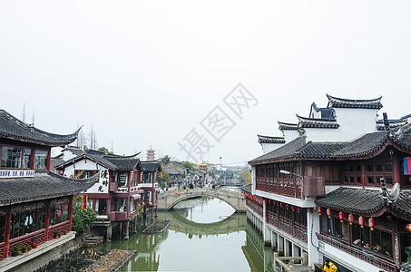 水乡七宝老街背景图片