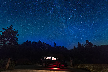 汽车星空重庆四面山银河背景