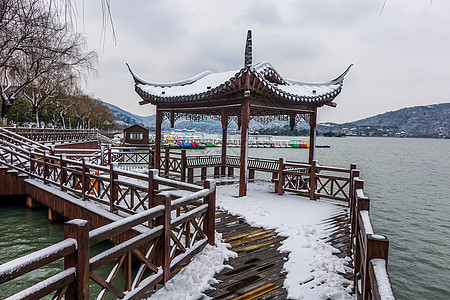 盐官古镇雪中浙江海宁盐官古城景区背景