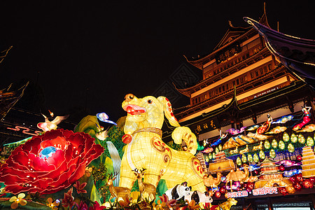 元宵节夜景元宵节花灯背景