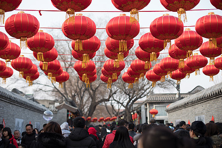 南锣鼓巷年味背景图片