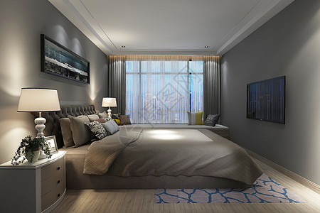 现代卧室空间背景图片