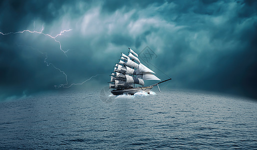 帆船大海国际航海日设计图片