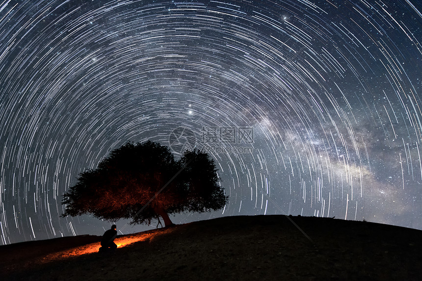 山峰星轨背景图片