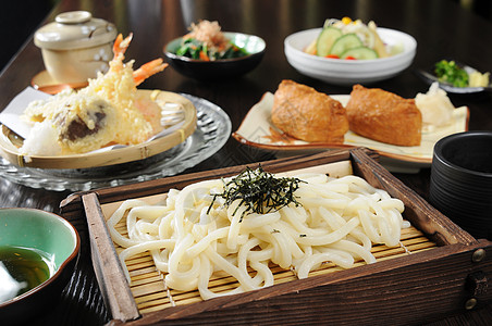 日本天妇罗日式乌冬面套餐背景