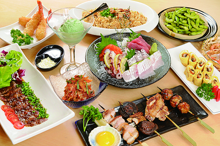 日料大拼盘日式晚餐高清图片