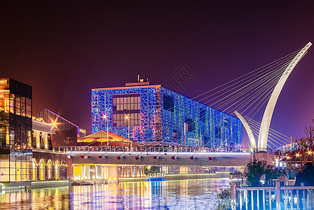 武汉城市夜景楚河汉街背景图片