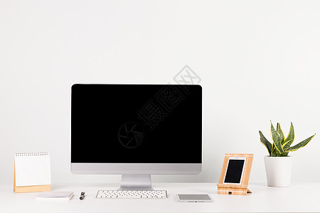商务风简约的电脑办公桌背景