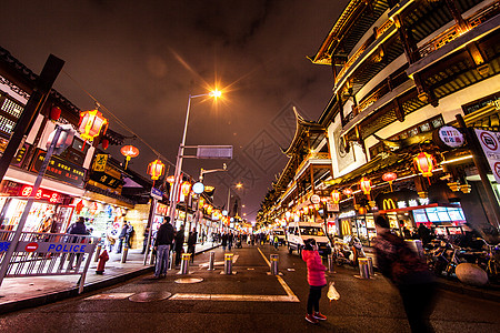 上海街景上海城隍庙元宵灯会背景