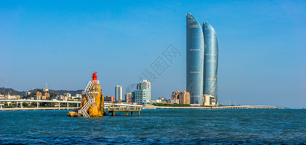 海酷炫福建厦门双子大厦背景