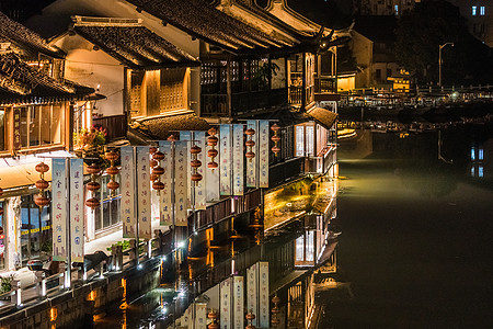 上海朱家角古镇夜景图片