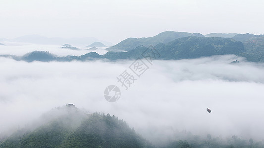 水墨扇子充满中国风意境的山水景色背景