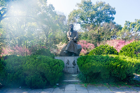 文化教育杭州孤山鲁迅纪念铜像背景