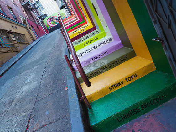 旧金山彩色楼梯图片