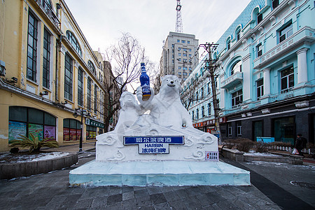 哈尔滨中央大街背景图片