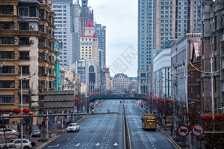 东北风景哈尔滨中央大街背景