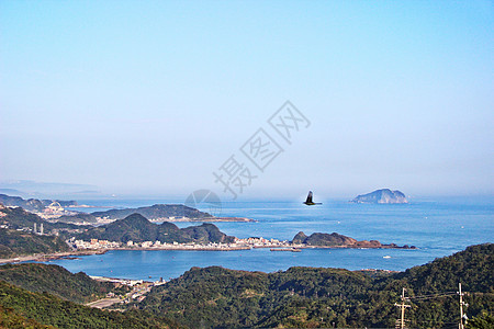 蓝天海洋台湾基隆的海边背景