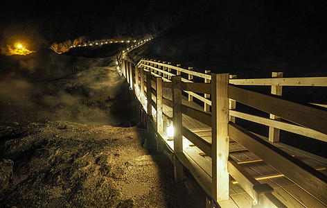 鬼火打火机登别地狱谷夜景鬼火之路背景