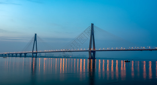 长栏武汉二七长江大桥夜景美图背景