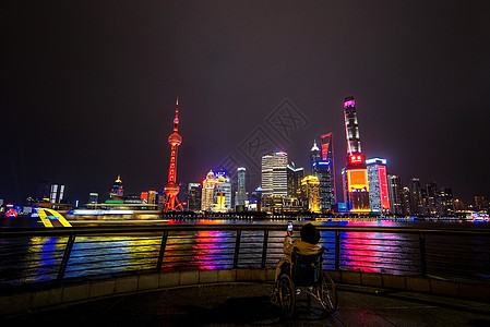 上海魔都夜景背景图片