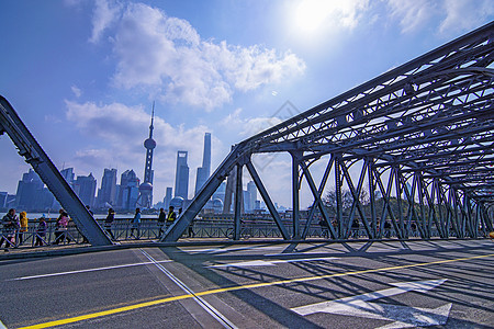 道路桥梁素材上海大厦背景