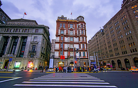 上海步行街上海外滩背景